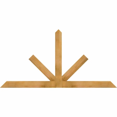 Ekena Millwork Saratoga Rough Sawn Timber Gable Bracket, Western Red Cedar, 72"W x 36"H x 2"D x 4"F, 12/12 Pitch GBW072X36X0204SAR00RWR